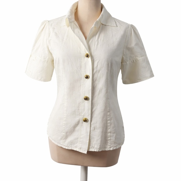 kate spade Tops - kate spade Cream Short-Sleeve Button-Down Shirt